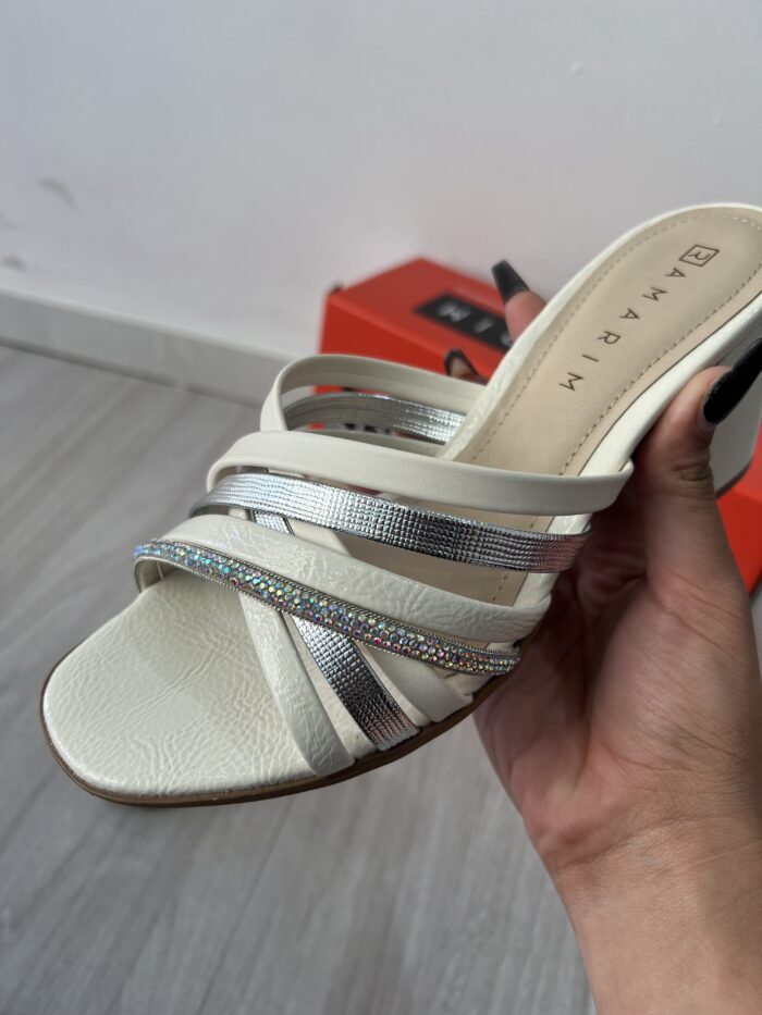 tamanco trama metal off white ramarim 25 31202 tamanco trama metal off white ramarim 25 31202