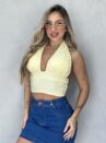 cropped bianca amarelo manteiga