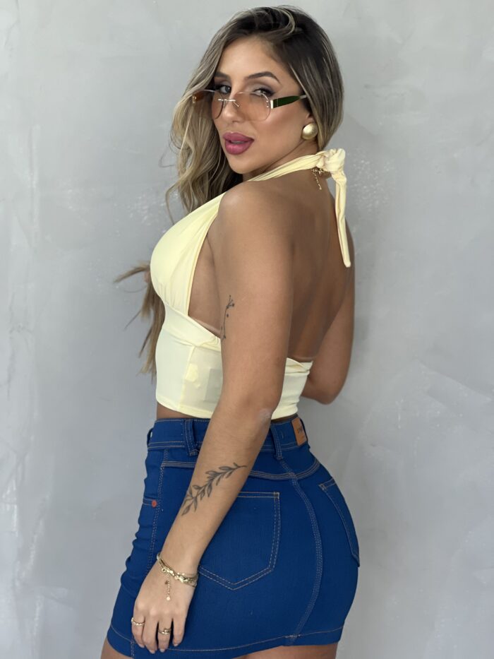 cropped bianca amarelo manteiga cropped bianca amarelo manteiga