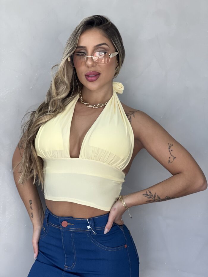 cropped bianca amarelo manteiga cropped bianca amarelo manteiga