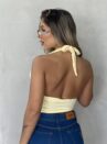 cropped bianca amarelo manteiga