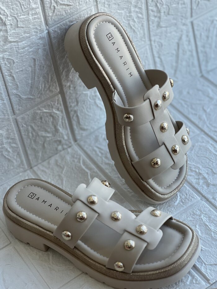 tamanco bege detalhes dourado ramarim 25 40203 tamanco bege detalhes dourado ramarim 25 40203