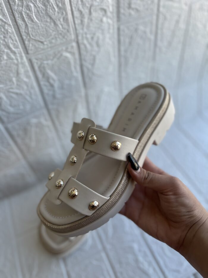 tamanco bege detalhes dourado ramarim 25 40203 tamanco bege detalhes dourado ramarim 25 40203