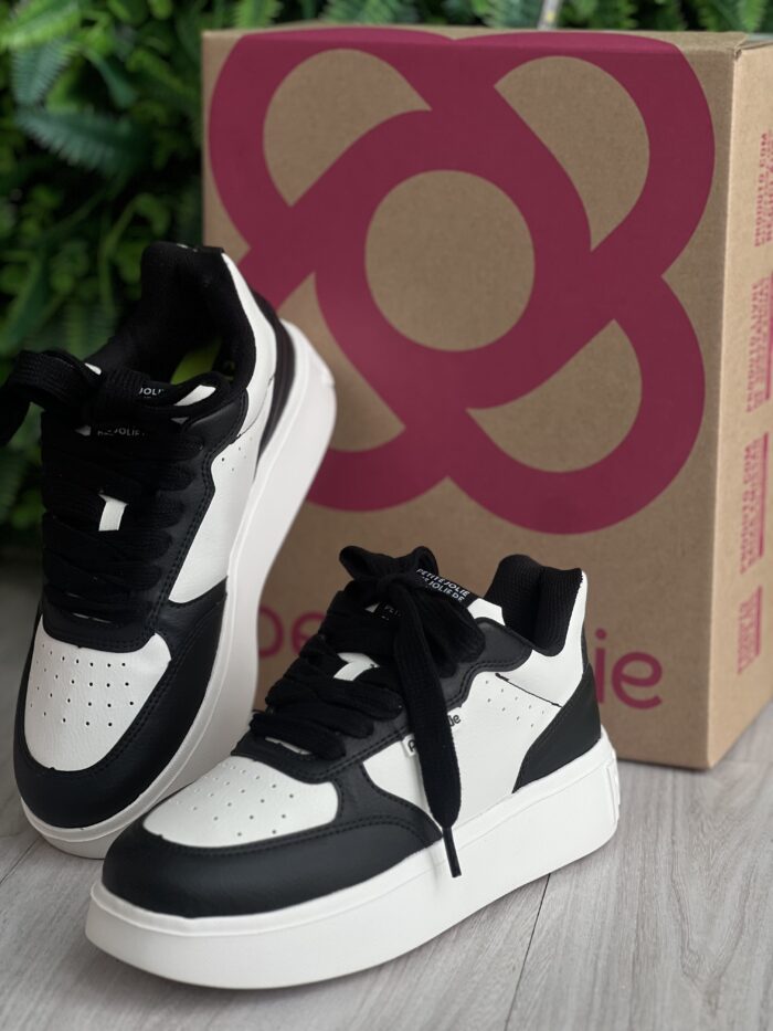 tÊnis preto branco petite jolie pj7537 tÊnis preto branco petite jolie pj7537