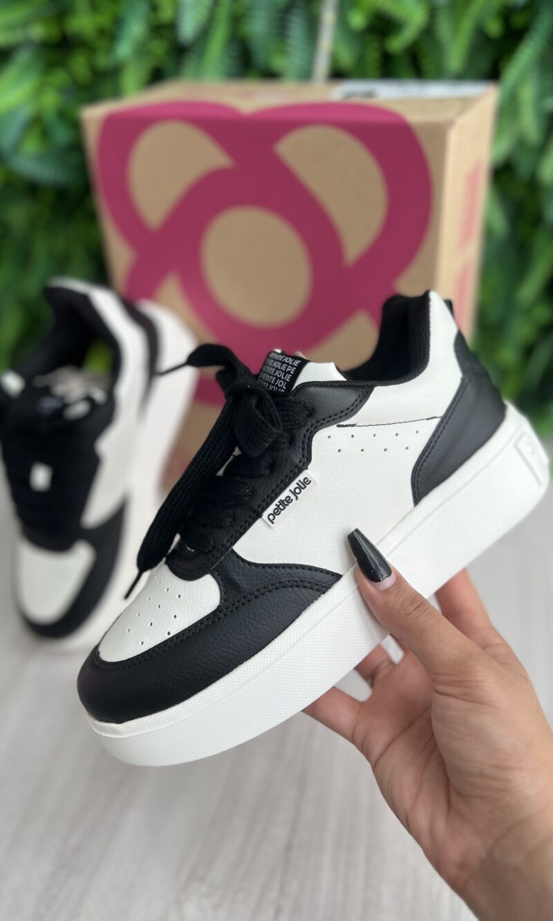 tÊnis preto branco petite jolie pj7537 tÊnis preto branco petite jolie pj7537