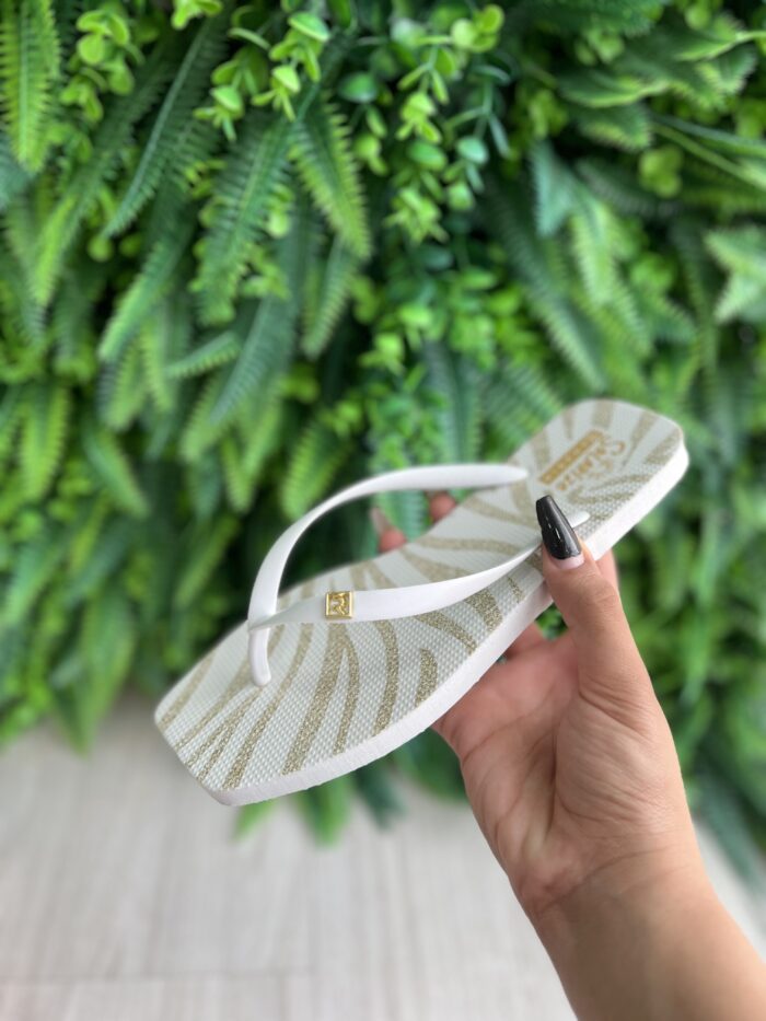 chinelo branco dourado solarize ramarim 252234 chinelo branco dourado solarize ramarim 252234