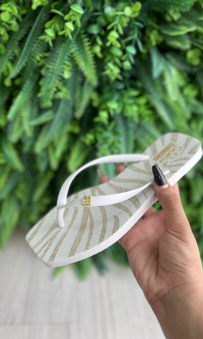 chinelo branco dourado solarize ramarim 252234 chinelo branco dourado solarize ramarim 252234