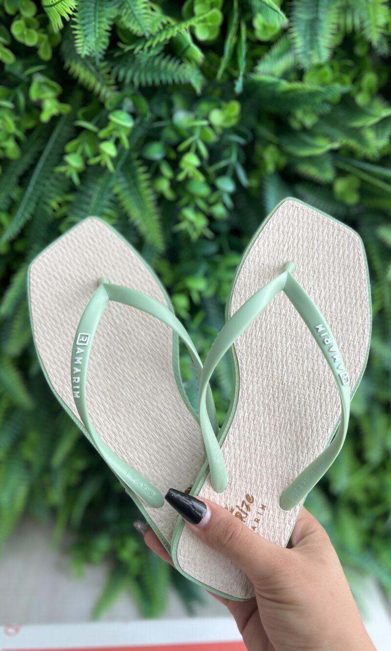 chinelo palha verde solarize ramarim 251245