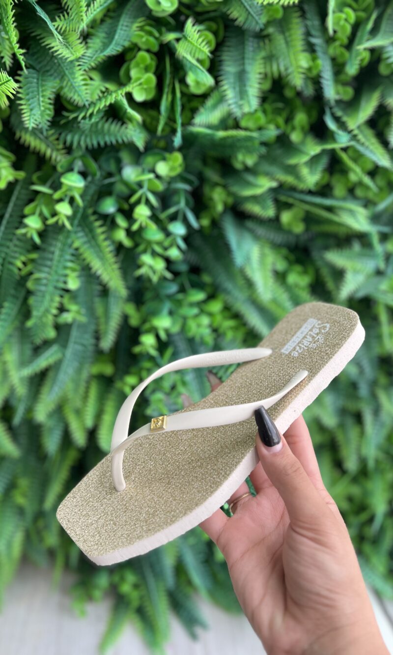 chinelo dourado solarize ramarim 252235