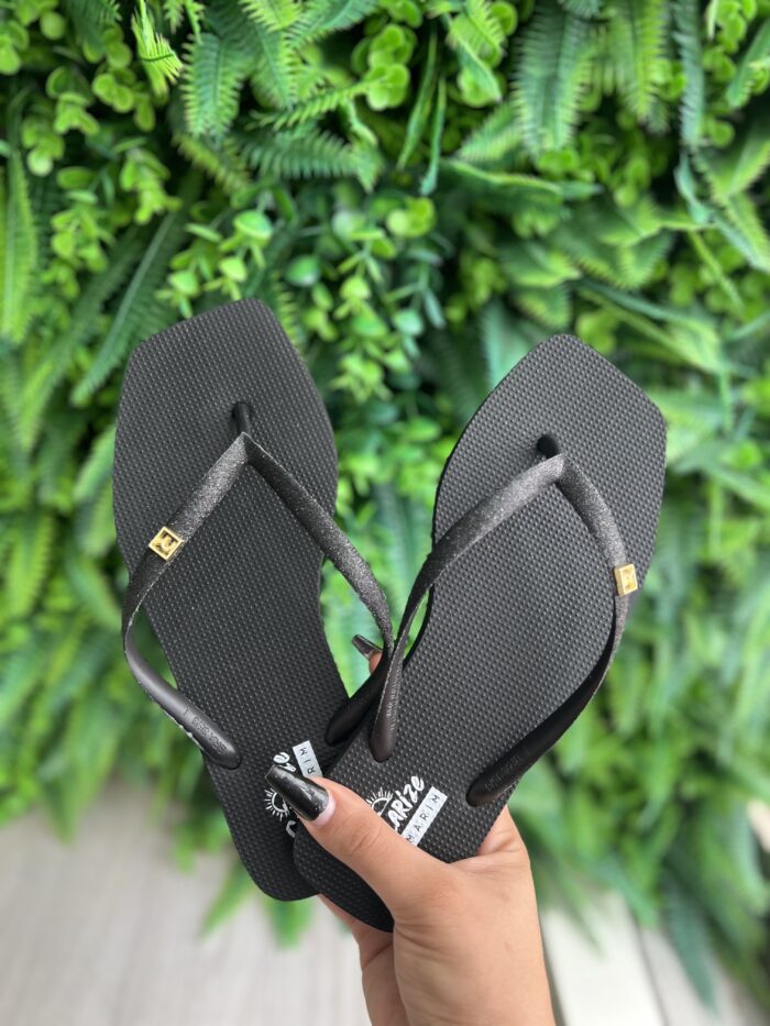 chinelo tira glitter preto solarize ramarim 251233 chinelo tira glitter preto solarize ramarim 251233