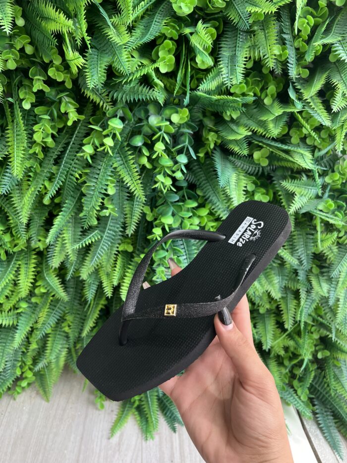 chinelo tira glitter preto solarize ramarim 251233 chinelo tira glitter preto solarize ramarim 251233