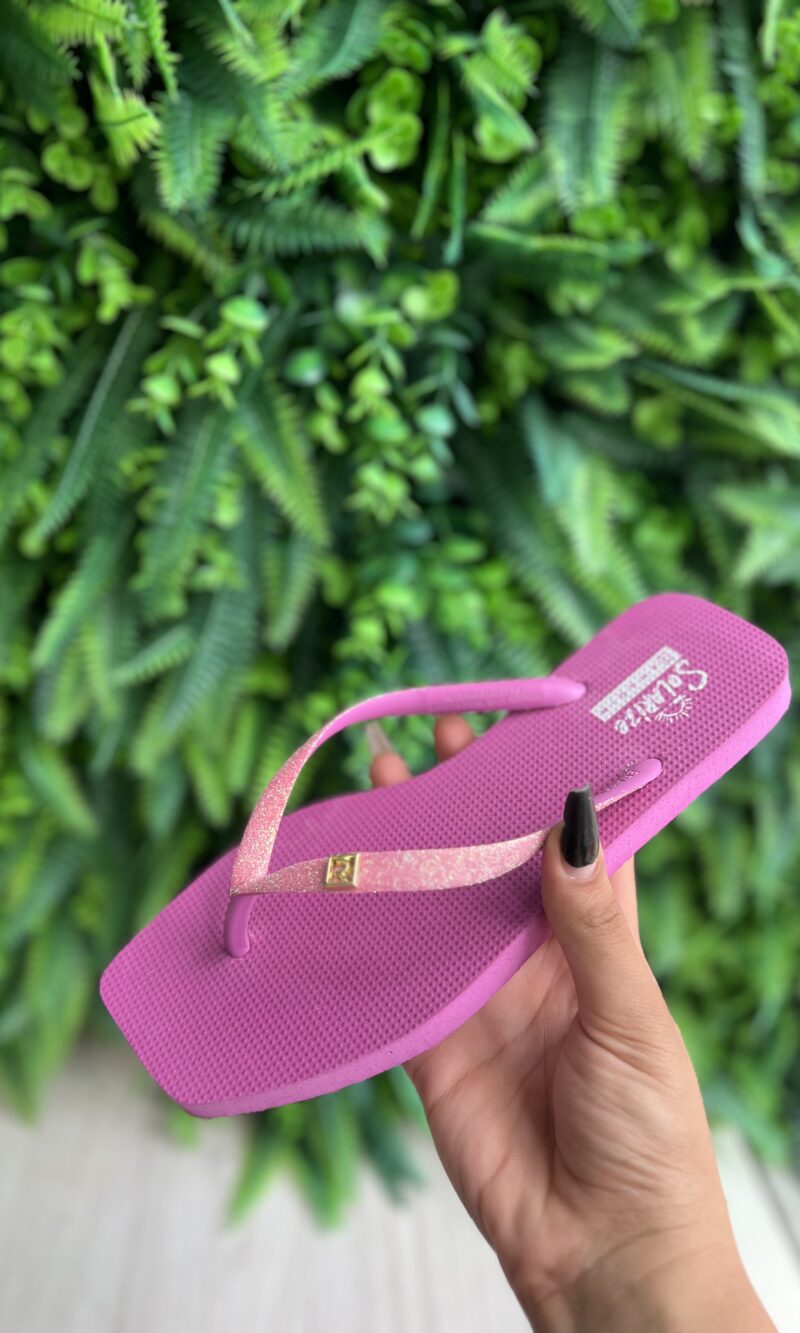 chinelo rosa tira glitter solarize ramarim 251244