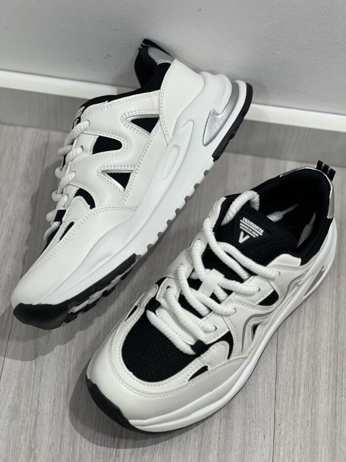 tenis sport metalizado branco preto via marte 322 001 02 tenis sport metalizado branco preto via marte 322 001 02