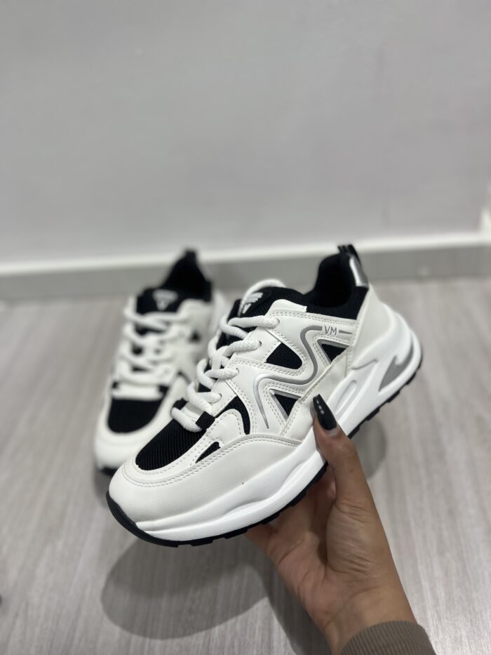 tenis sport metalizado branco preto via marte 322 001 02 tenis sport metalizado branco preto via marte 322 001 02