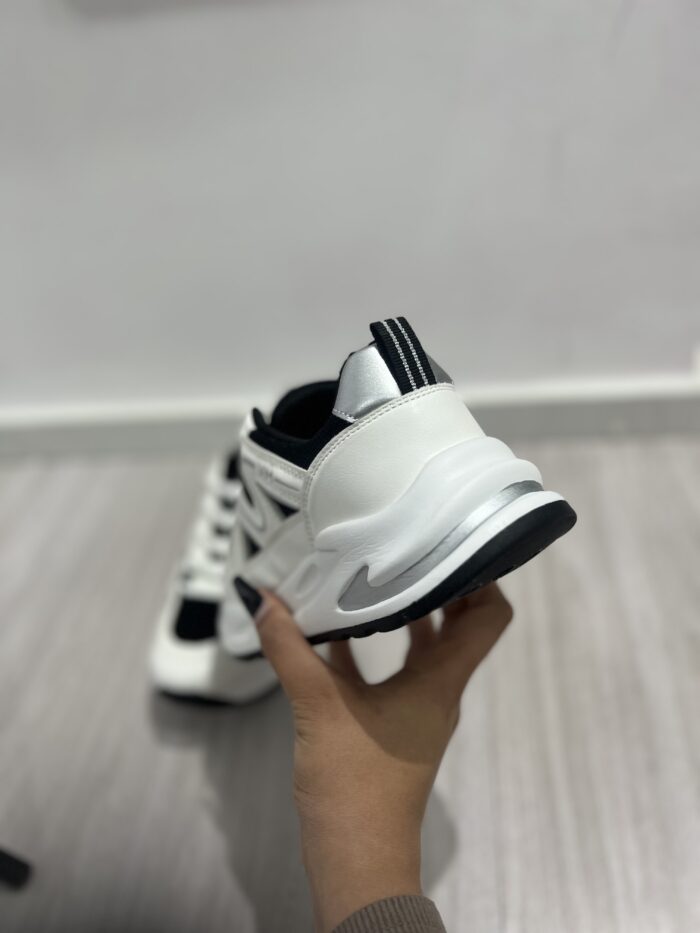 tenis sport metalizado branco preto via marte 322 001 02 tenis sport metalizado branco preto via marte 322 001 02