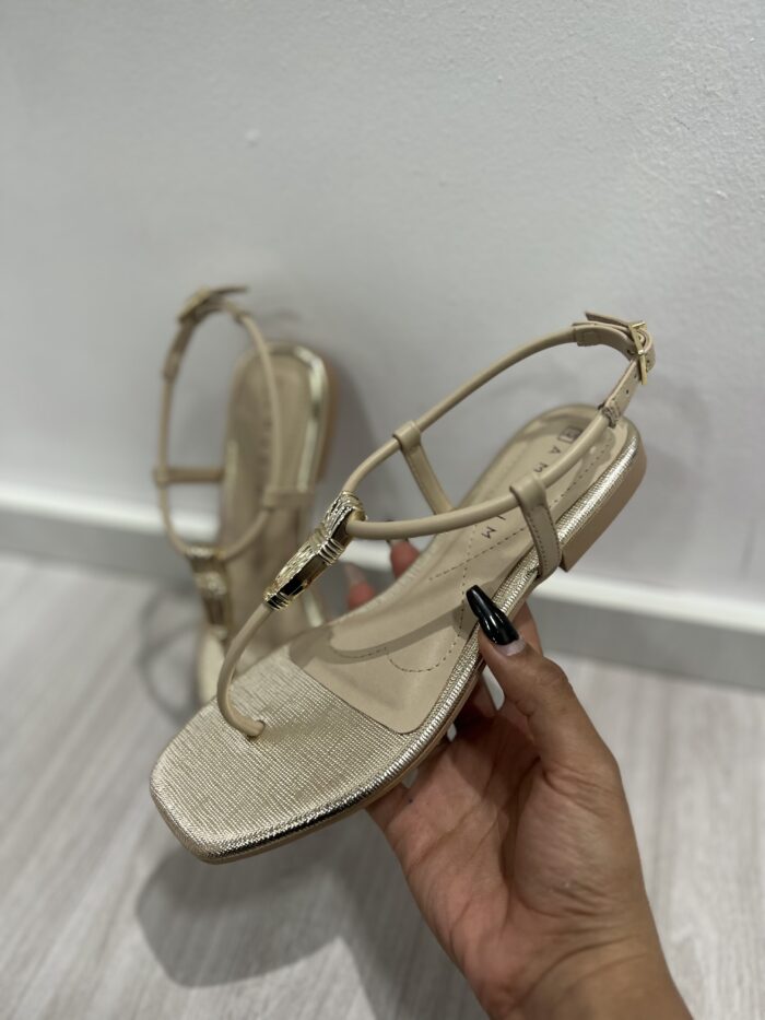 rasteira enfeite ouro bege com dourado ramarim 25 25204 rasteira enfeite ouro bege com dourado ramarim 25 25204