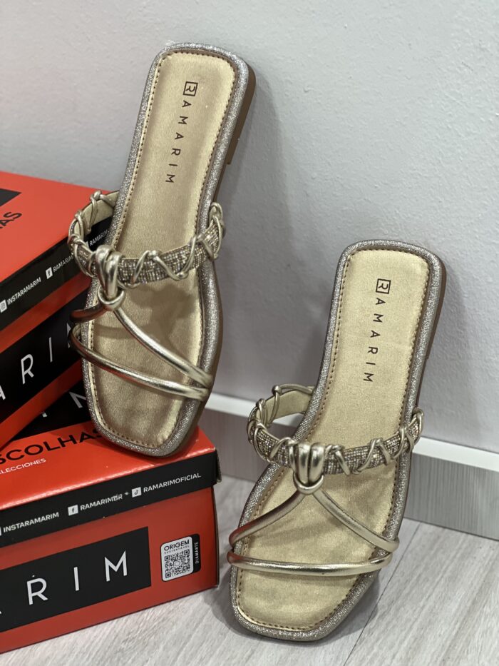 rasteira glisten dourado ramarim 2523201 rasteira glisten dourado ramarim 2523201