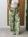 calca pantalona estampada bruna verde