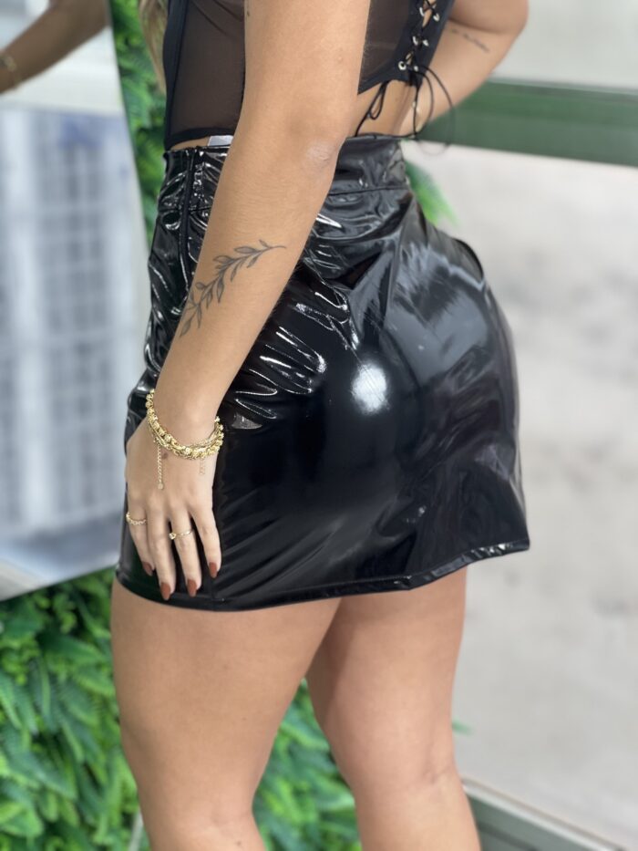 saia vinil cora preto saia vinil cora preto