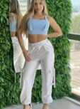 calca jogger cargo jessica branco