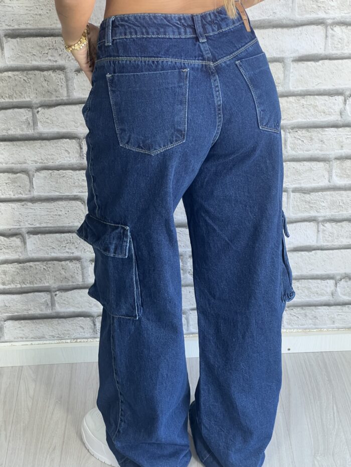 calca jeans wide leg cargo amanda 23 graus calca jeans wide leg cargo amanda 23 graus