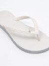 chinelo branco brilhos prata petite jolie pj6970
