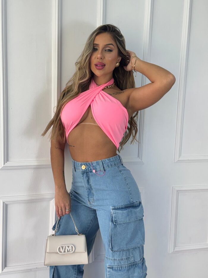 cropped anita rosa chiclete cropped anita rosa chiclete