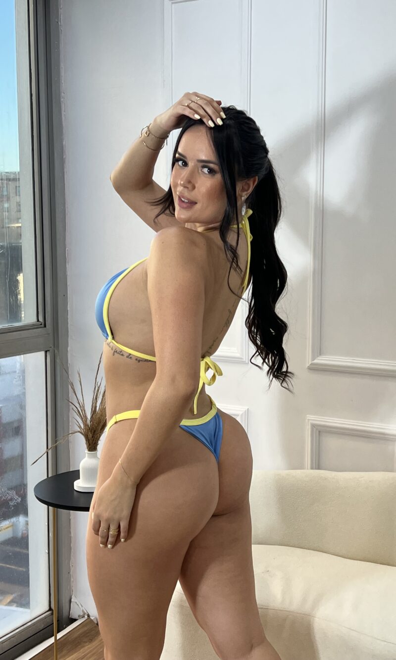 biquini mavie azul com amarelo