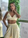conjunto denise amarelo estampado