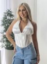 cropped corselet dionara branco