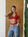 conjunto hot pants alo vermelho