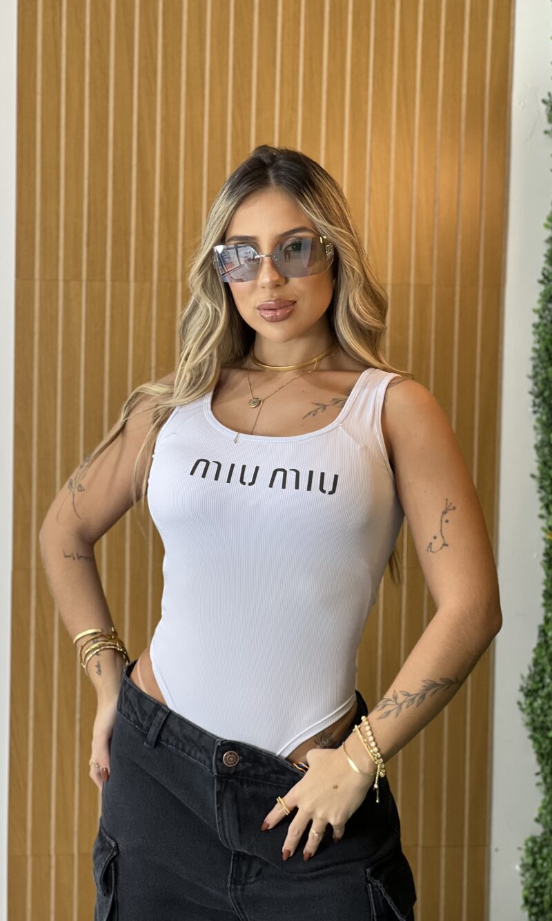 body regata miu miu branco