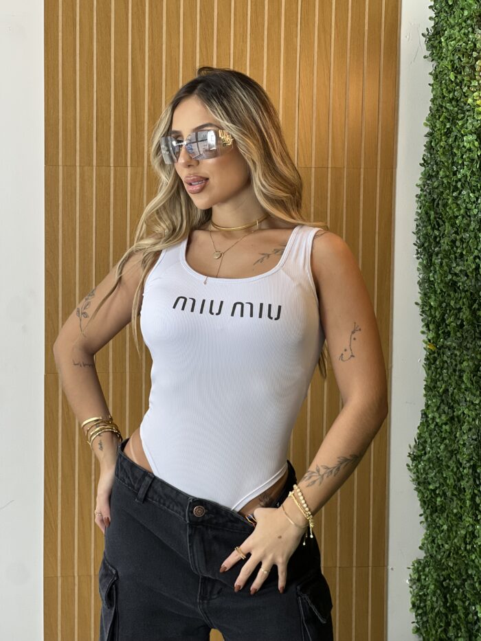 body regata miu miu branco body regata miu miu branco