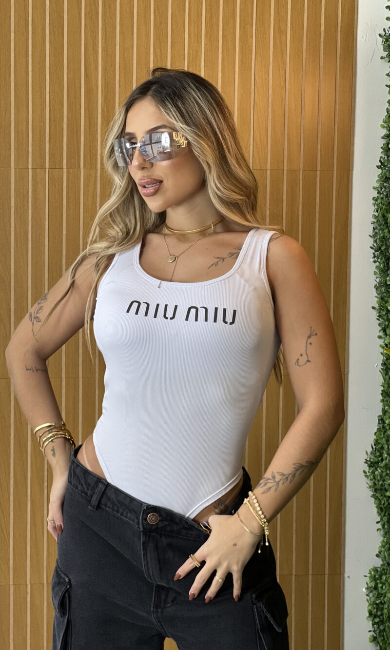 body regata miu miu branco