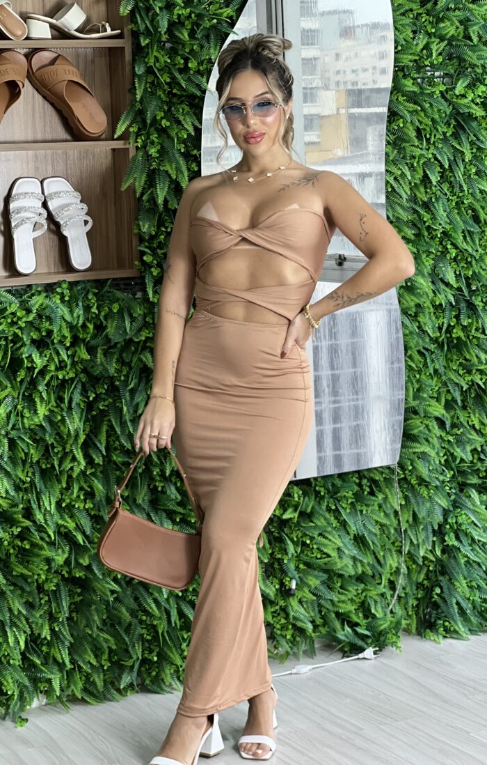 vestido longo renatinha bege