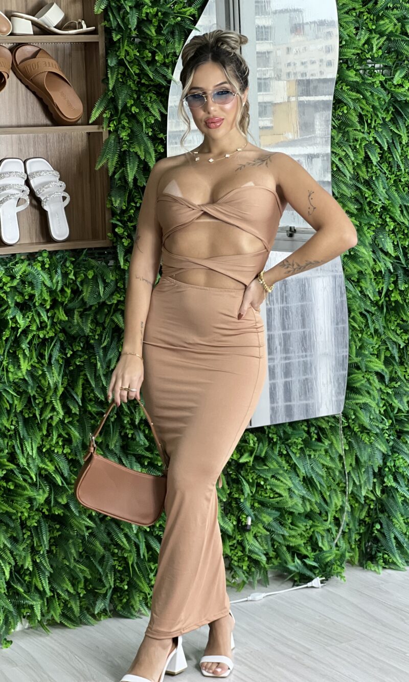 vestido longo renatinha bege