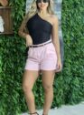 short alfaiataria com cinto soraia rosa