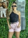 short alfaiataria com cinto soraia rosa