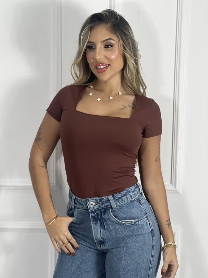 body poliamida pamela marrom body poliamida pamela marrom