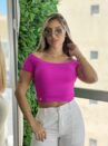 cropped poliamida jade fucsia