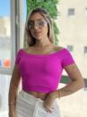 cropped poliamida jade fucsia