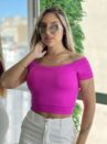 cropped poliamida jade fucsia