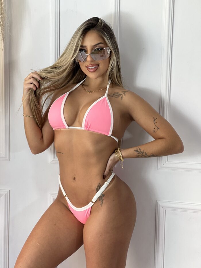 biquini mavie rosa com branco biquini mavie rosa com branco