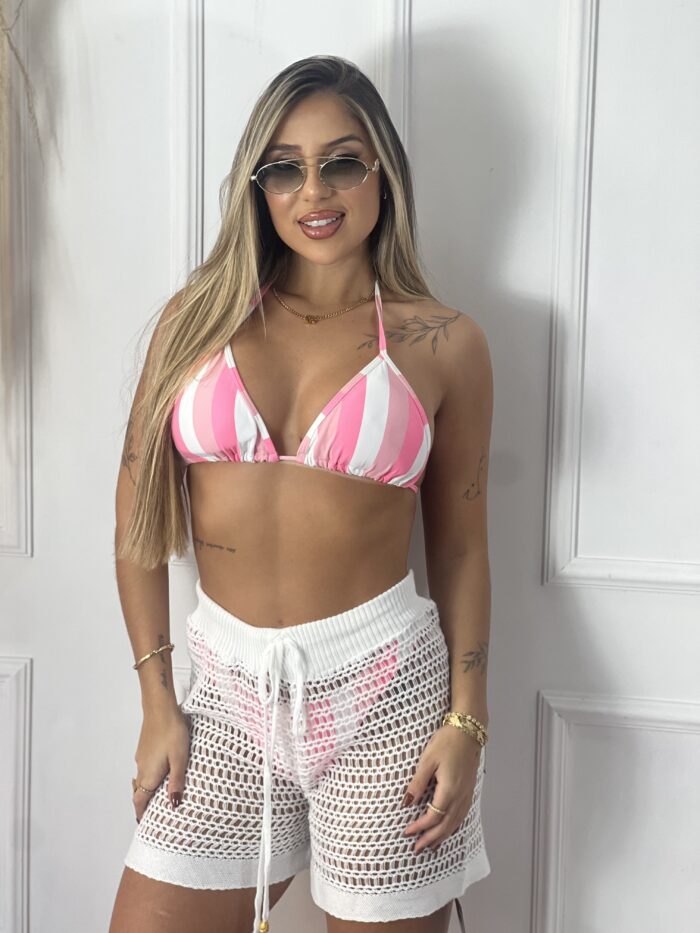 short tricot branco short tricot branco