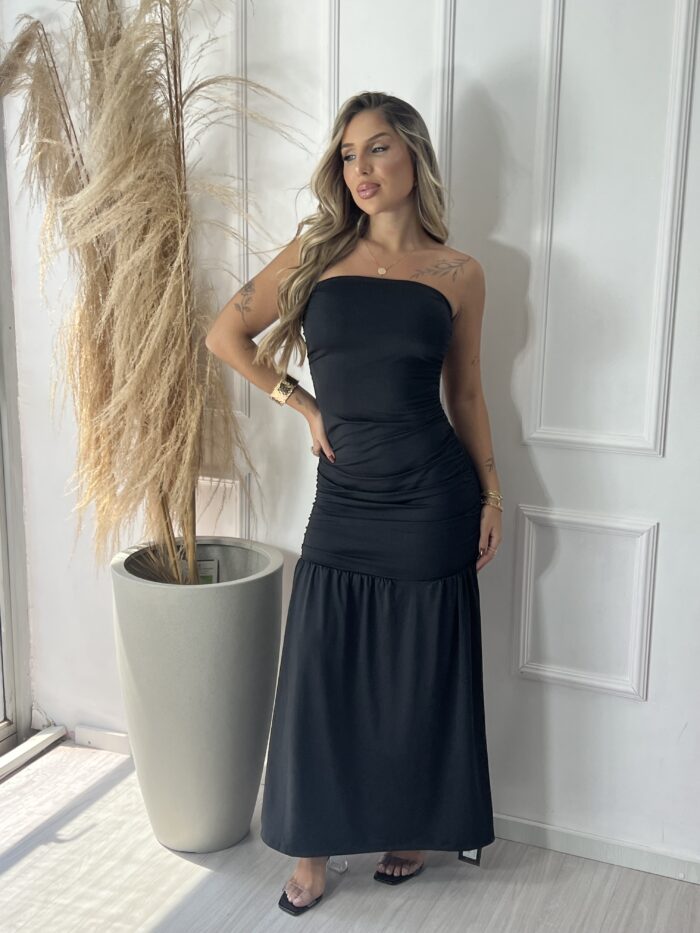 vestido longo deise preto vestido longo deise preto