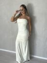 vestido longo deise creme