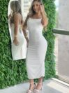 vestido midi sandra off white