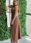 vestido longo neuza marrom