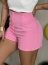 black short alfaiataria rosa