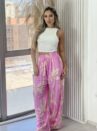 calca pantalona jaqueline rosa estampado